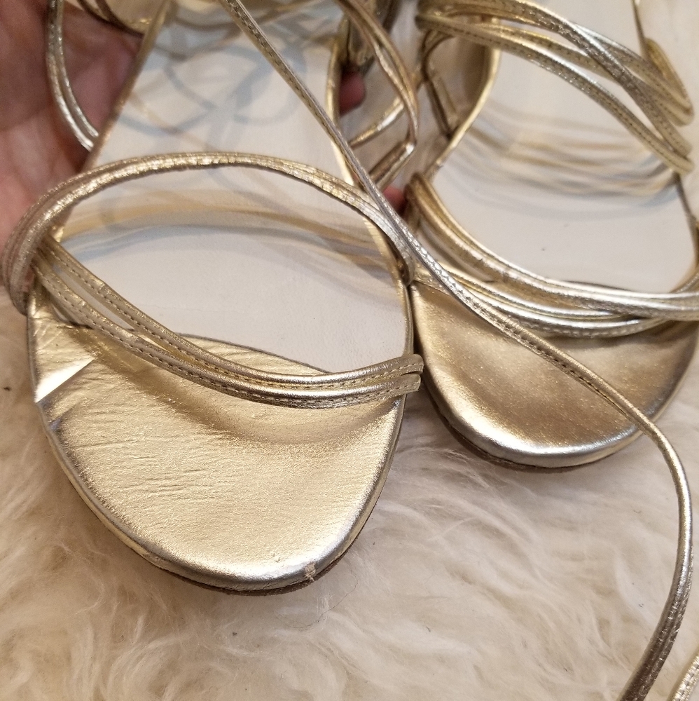 Stuart Weitzman Strappy Gladiator Sandalsgold - image 4